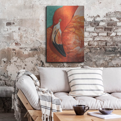 «Graceful Pink Flamingo» par Jim Brune, art mural en métal, 24 po x 36 po