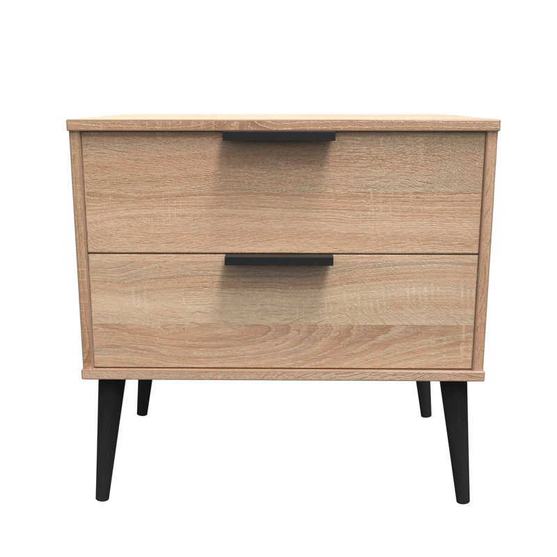 Bonnelle 58cm W Manufactured Wood Bedside Table, Bardolino Oak