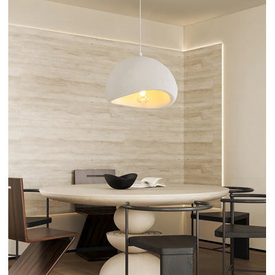 Jimyah 1- Light White Polyesters Unique/Statement Modern Pendant
