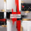 Cubique rouge et or abstrait I - rideau cubisme - obscurcissant velours - 1 panneau-107826282