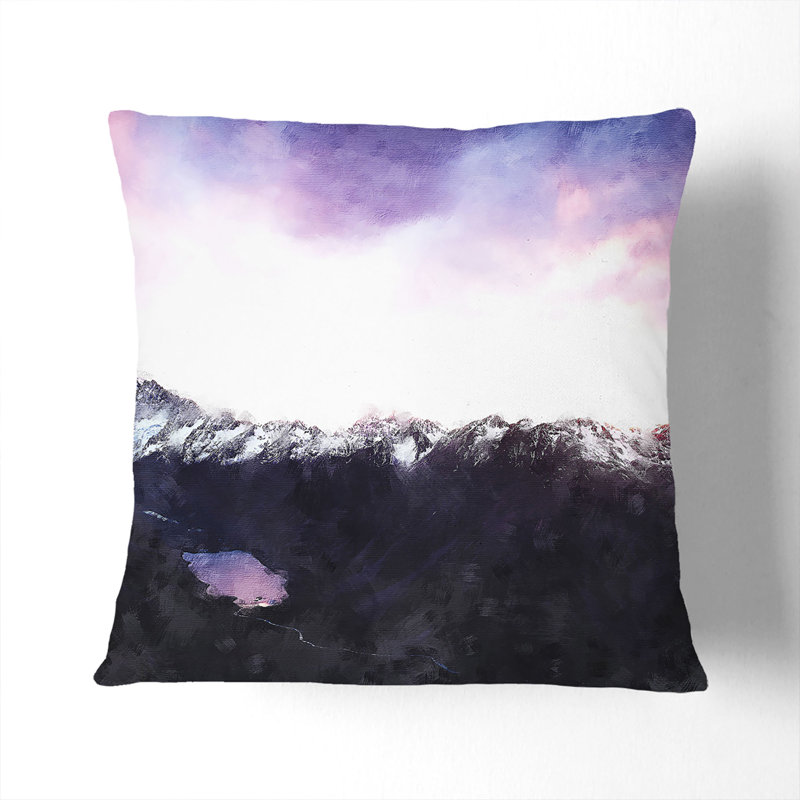 Sunrise over Aoraki Mount Cook Cushion with Filling, 40cm H x 40cm W x 15cm D, Stone
