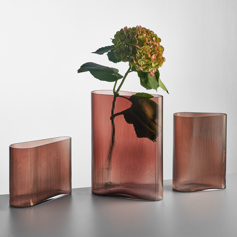 Vase en cristal Mist, H 11,41 po x l 8,07 po x P 4,33 po, Caramel