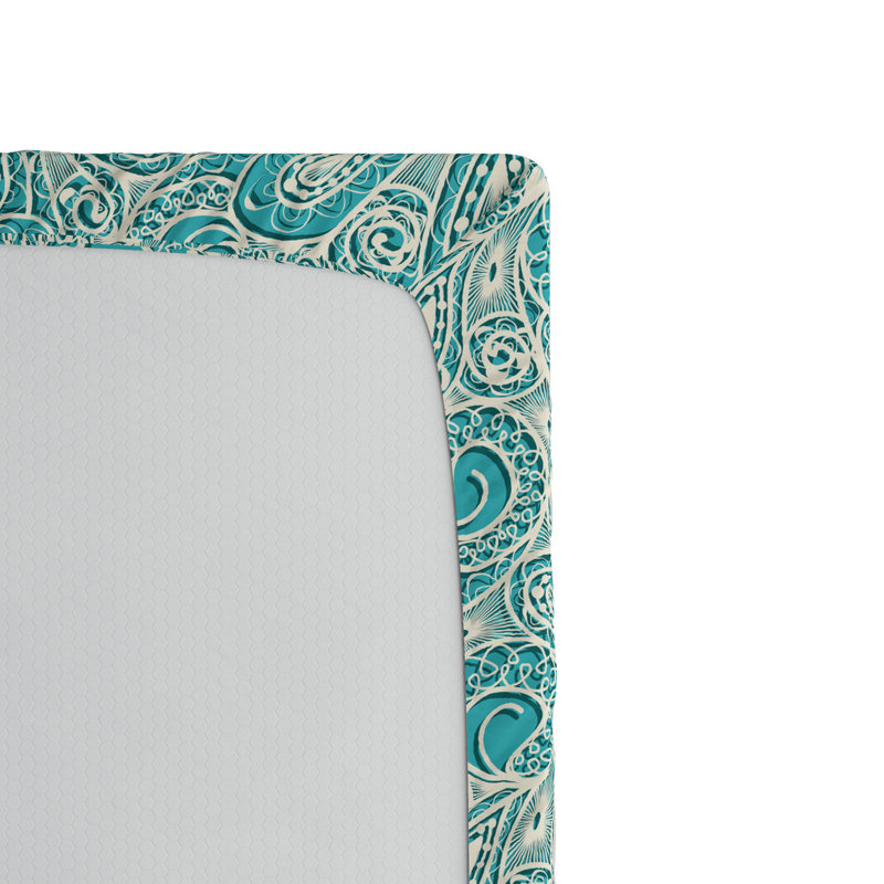 Microfiber Paisley Fitted Sheet, Twin XL Fitted Sheet, Teal Paisley