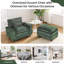 Moderne 52 po Fauteuil d'appoint modulaire en chenille 2 pièces à accoudoirs carrés avec repose-pieds et coussin-2000864183