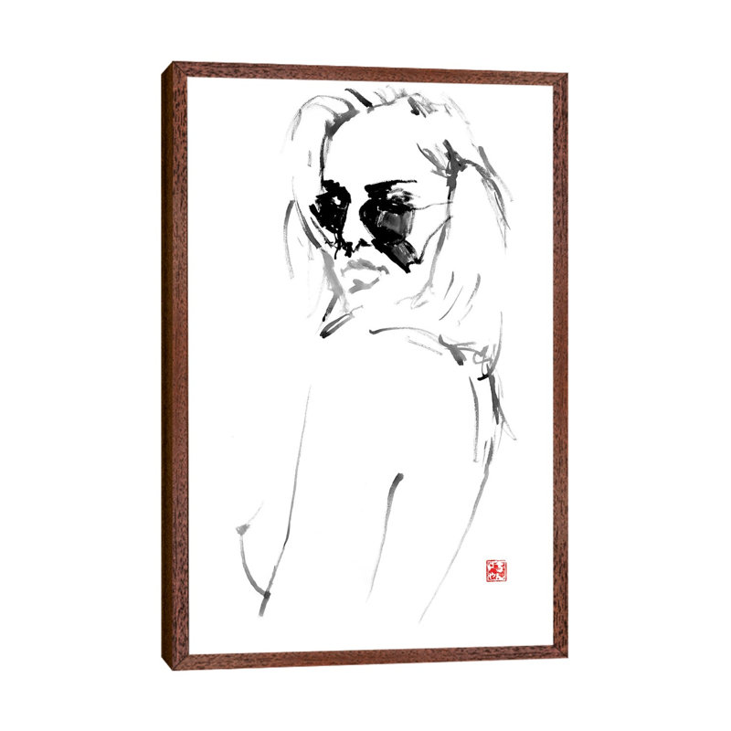 Lunettes by Péchane - Print on Canvas, 152.5 cm H x 101.5 cm W, Classic Brown Wood Framed