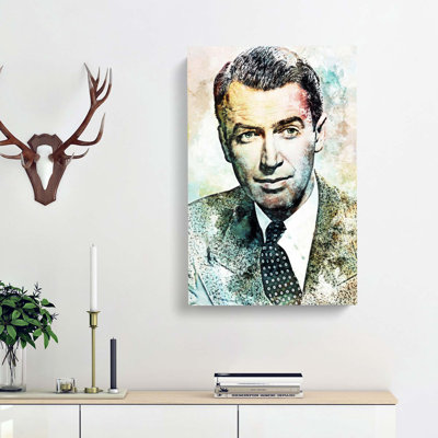James Stewart In Abstract - Wrapped Canvas