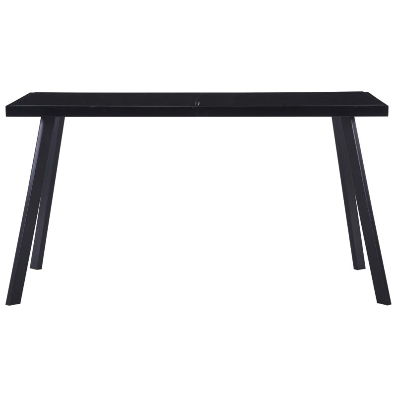 Granville Metal Base Dining Table, Black, 75cm H x 140cm L x 70cm W