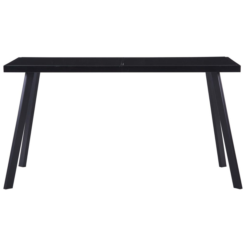 Granville Square Dining Table with Steel Base, 75cm H x 140cm L x 70cm W, Black