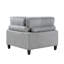Fauteuil de salon en velours côtelé gris