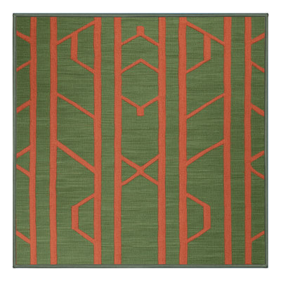 Machine Washable Trellis Green Area Rug