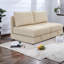 Canapé-lit modulaire moderne avec rangement 2 places, beige