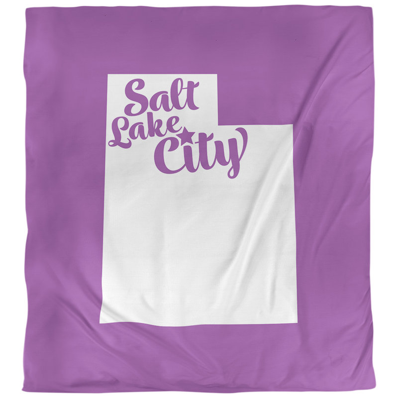 Housse de couette réversible simple Salt Lake City Utah, Microfibre, Housse de couette simple TG, Violet