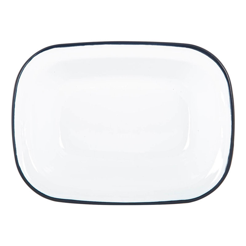 Argon Tableware Rectangle Steel Baker Bakeware, White/Black