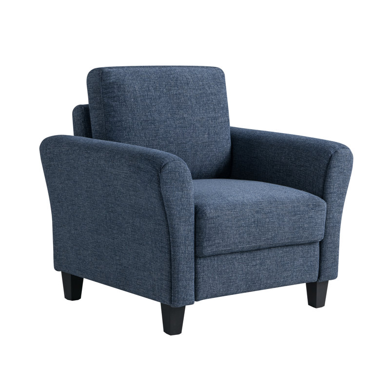 Fauteuil à accoudoirs évasés 33,75 po Ashfield, Polyester bleu
