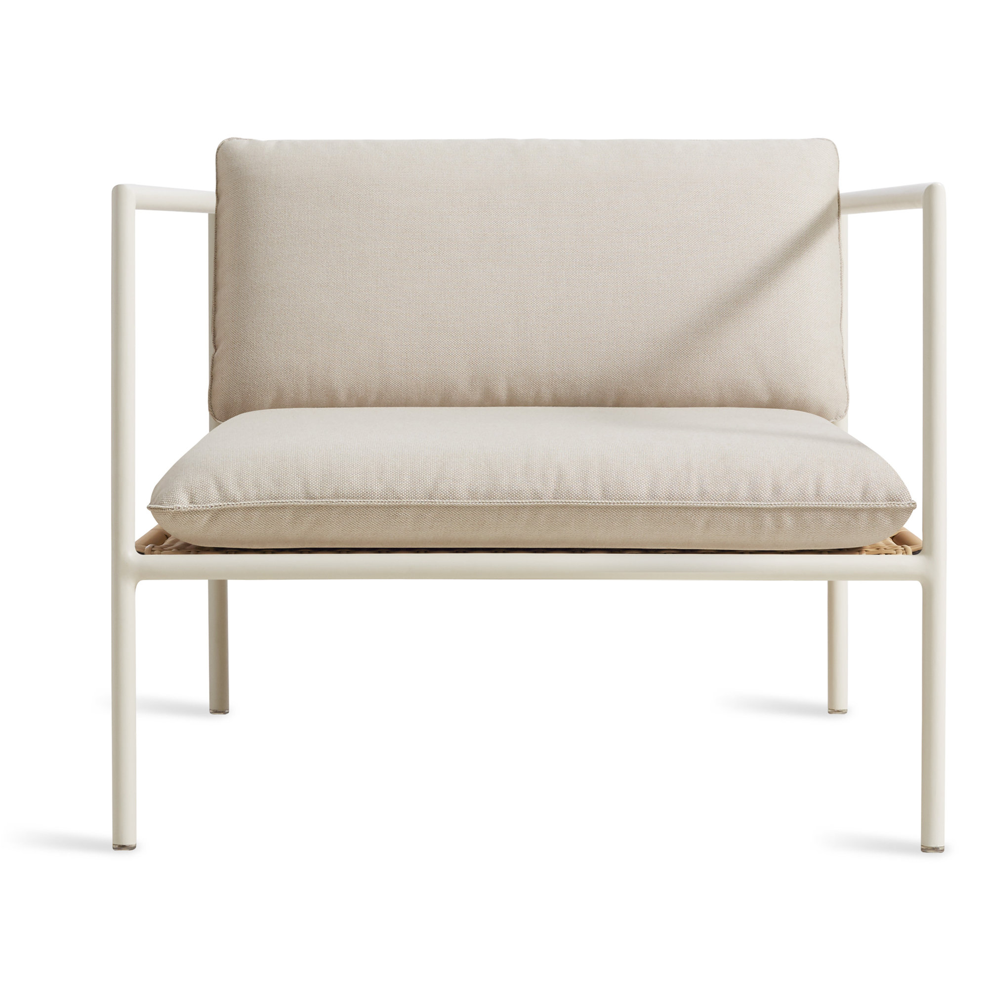 Dog Days Powder Coated Aluminum Outdoor Lounge Chair , Sunbrella® Cushions Included, Sunbrella Linen, White