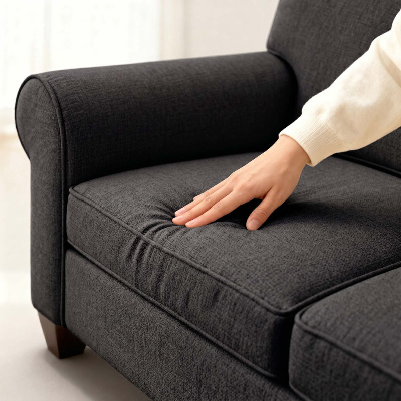 Canapés classiques en tissu sur mesure, meubles en gros fabriqués aux États-Unis, 83" W, Tissu gris charbon
