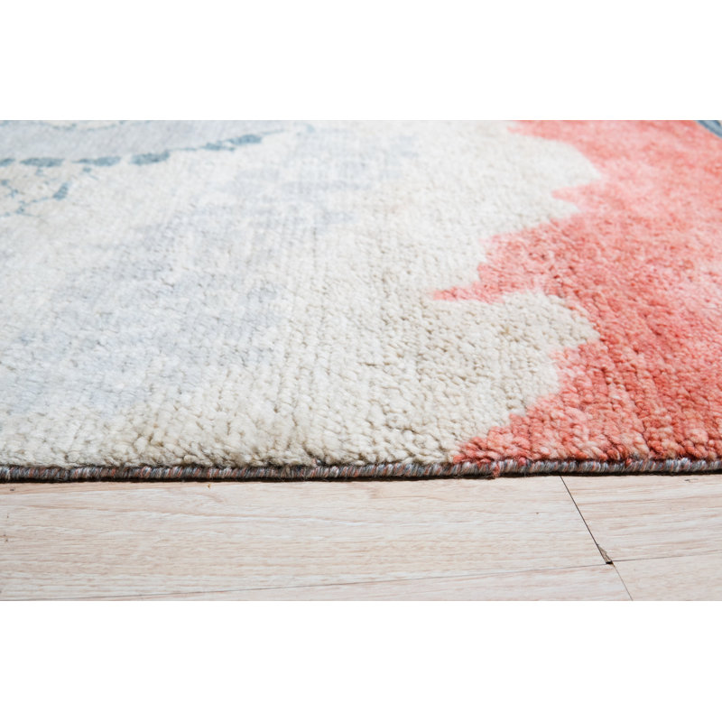 Tapis marocain multicolore en laine noué à la main Gitlow, Rectangle 5 pi x 8 pi