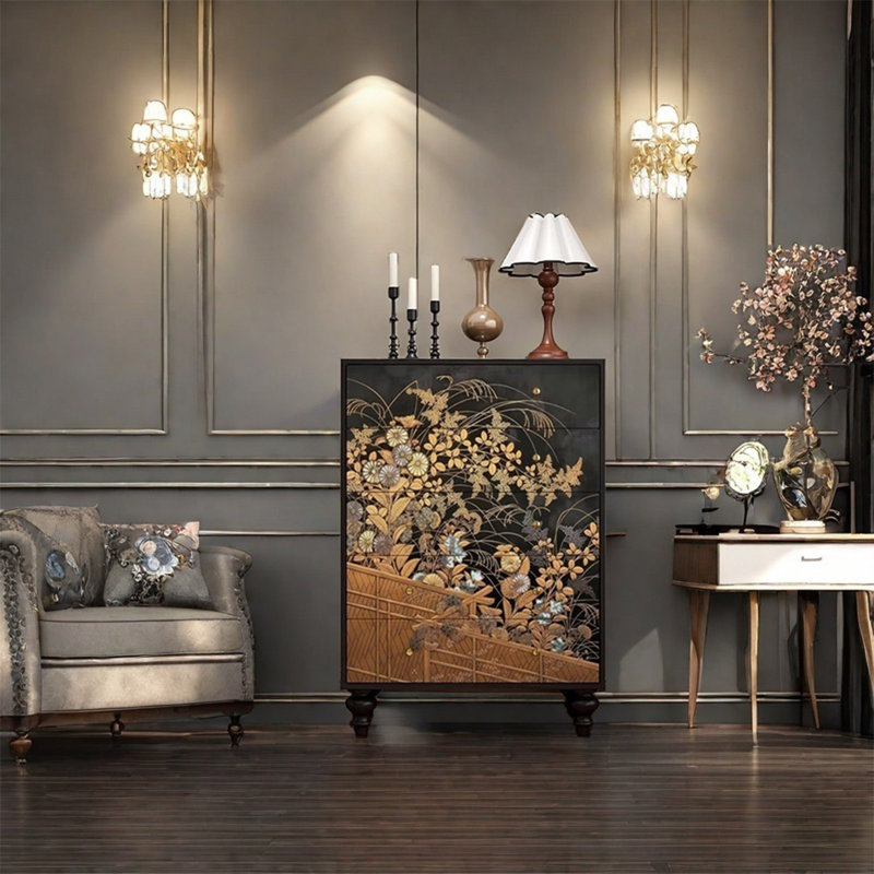 Armoire en noyer avec 5 tiroirs