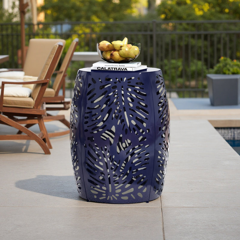 Metal End Table -Large, Blue