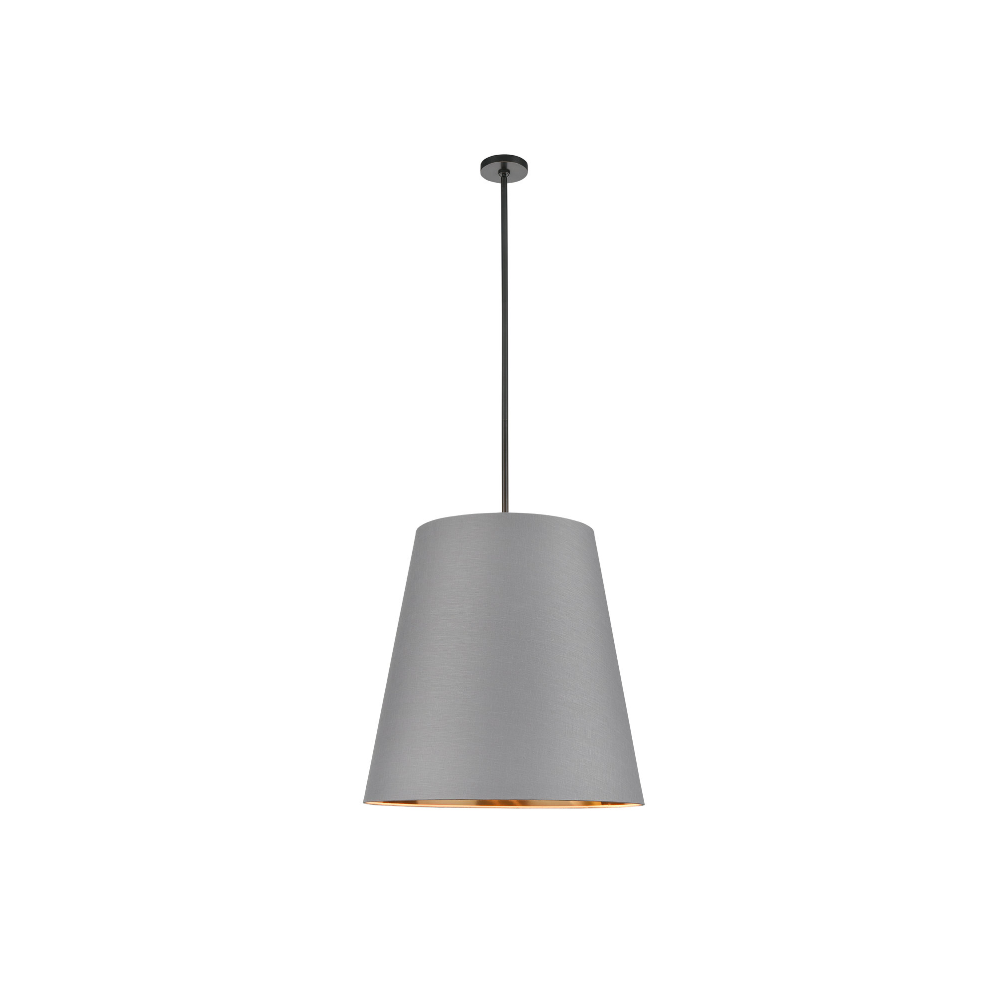 3 Light Steel Pendant, Gray, 71.76" H x 24.88" W x 24.88" D, Black