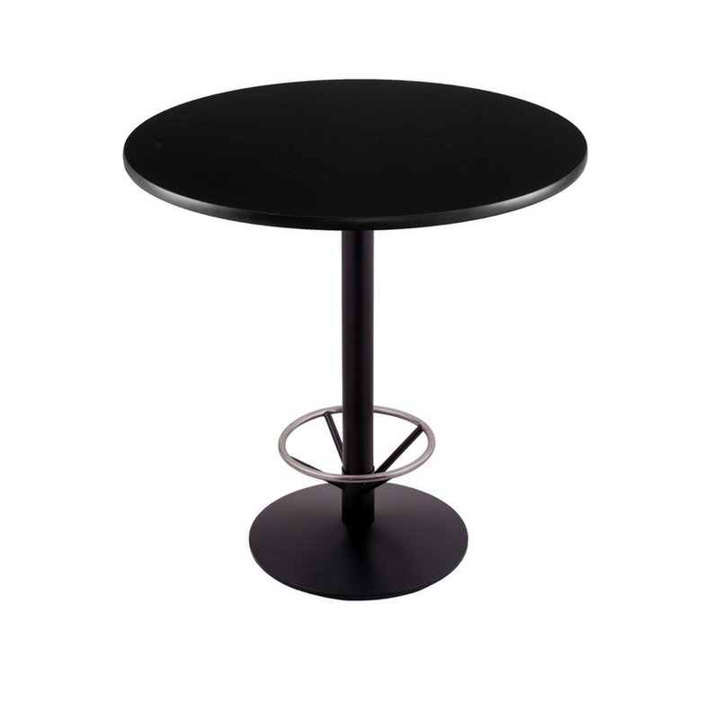 Bar Height Pedestal Table with Foot Ring, 36"