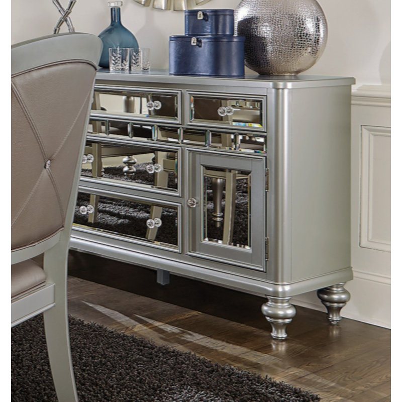 Miroir 1Pc de 5 tiroirs 2X armoires de salle à manger