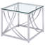Table de bout carrée en verre