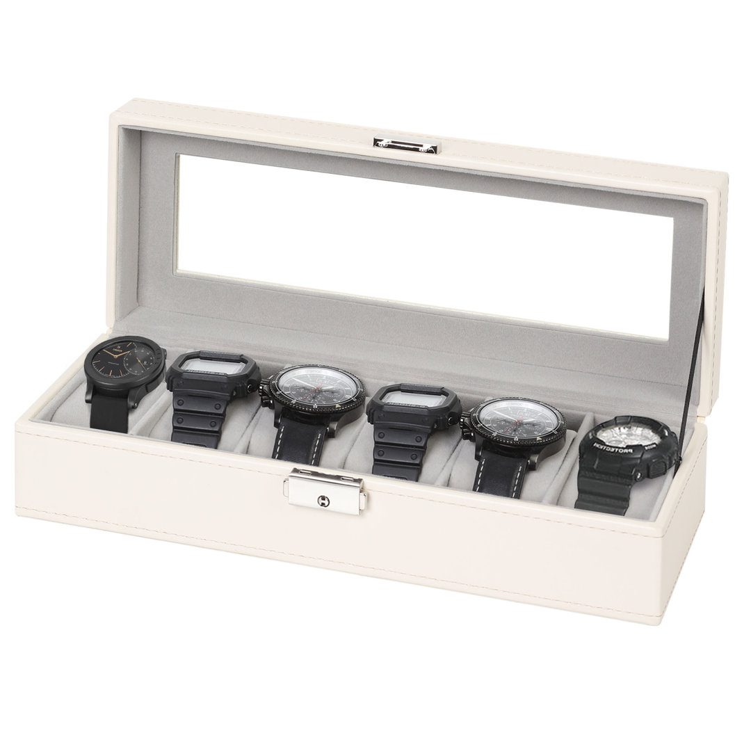 6 Slot Leather Watch Box Red Barrel Studio® 