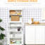 Armoire de rangement autoportante de 63 po avec garde-manger à 4 portes, tablette réglable pour la salle à manger et le salon, garde-manger à finition blanche,