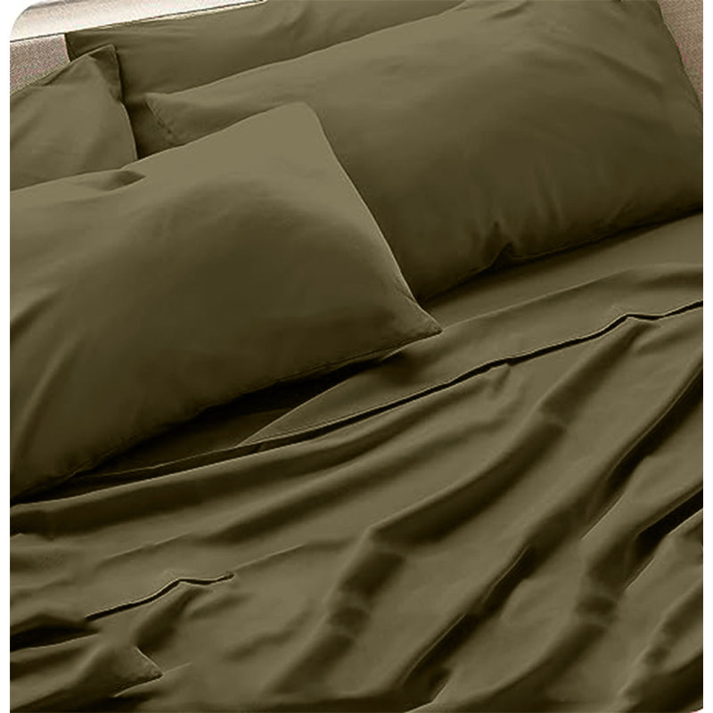 6-Piece Premium Deep Pockets Microfiber Sheet Set, Full, Taupe