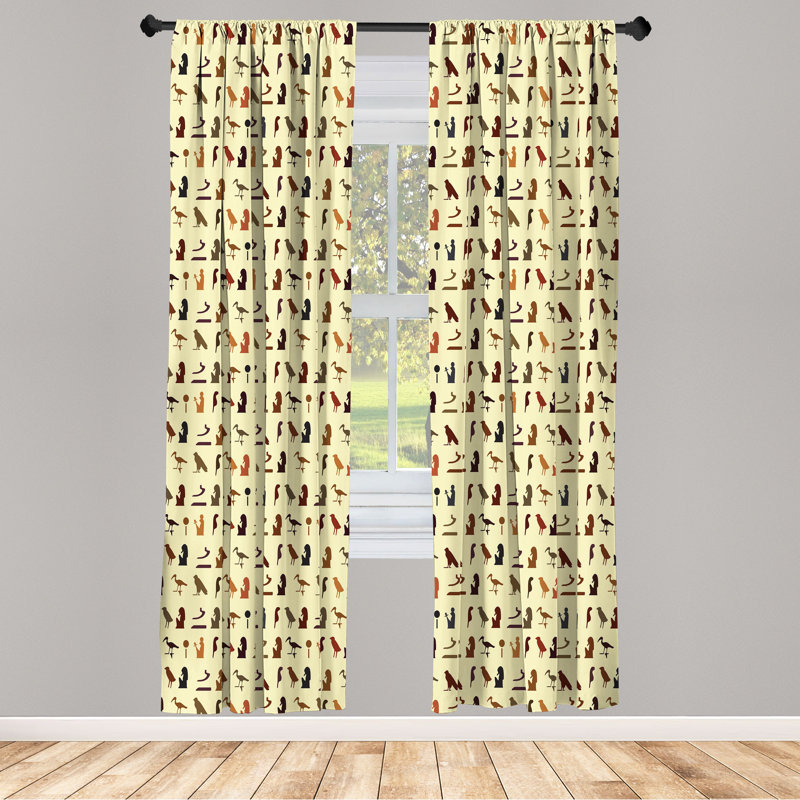 Paire de rideaux semi-transparents avec passe-tringle égyptien, 28 po x 63 po