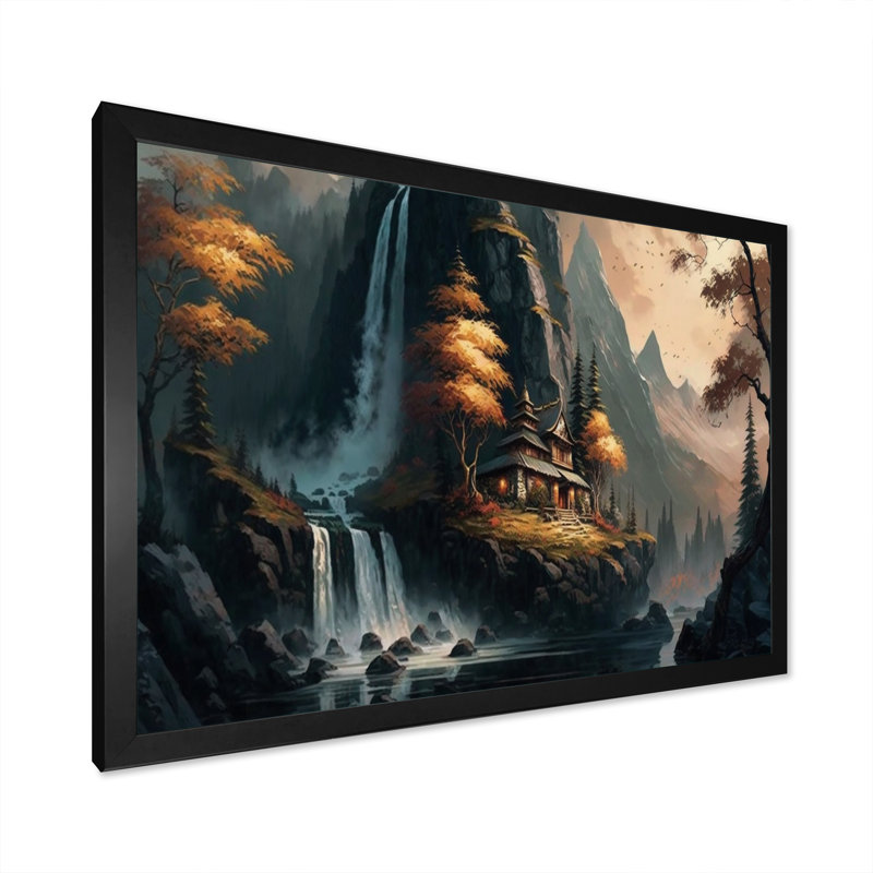 «Architectural Building on Island Landscape III», reproduction sur toile, L 32 po x H 16 po