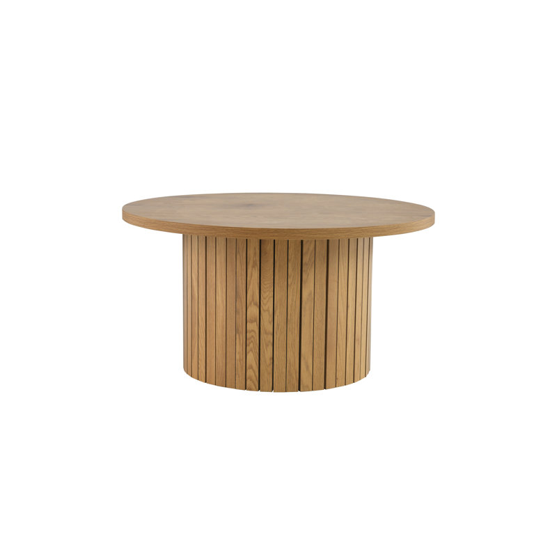 Aviyan Drum Coffee Table, Oak Wood