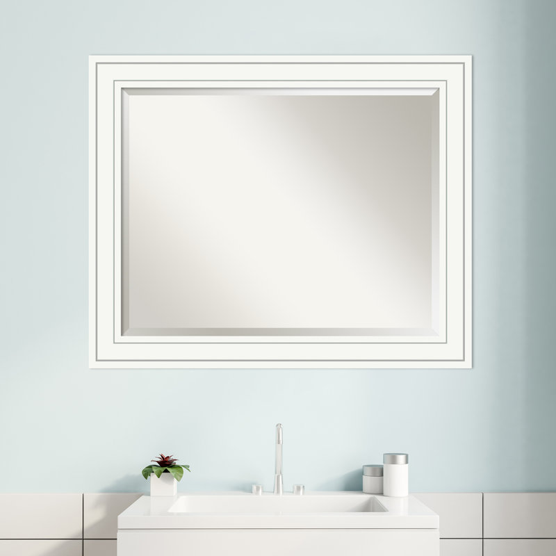 Hawking Wood Flat Wall Mirror, 26.88" H x 32.88" W