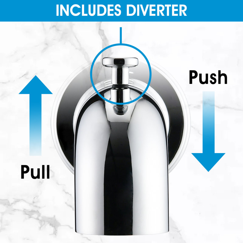 Wall Mounted Tub Spout Trim with Diverter, Chrome