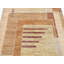 Tapis à motif géométrique abstrait en laine noué à la main beige, brun et rouge de 3,8 x 6 pi