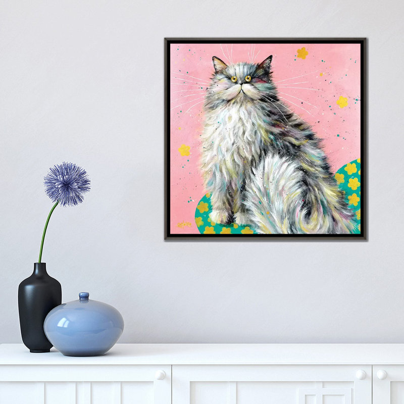 Beulah Preciosa by Kim Haskins - Painting, No Mat, 18" H x 18" W x 1.5" D, Dark Rustic Wood Framed