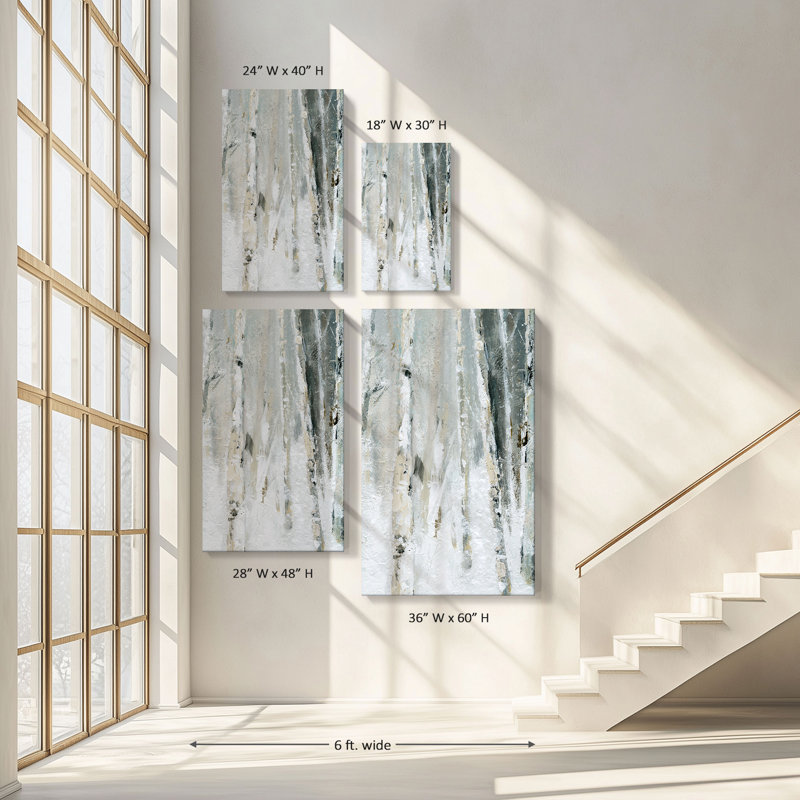 "Snowy Birch II" par Carol Robinson, reproduction sur toile