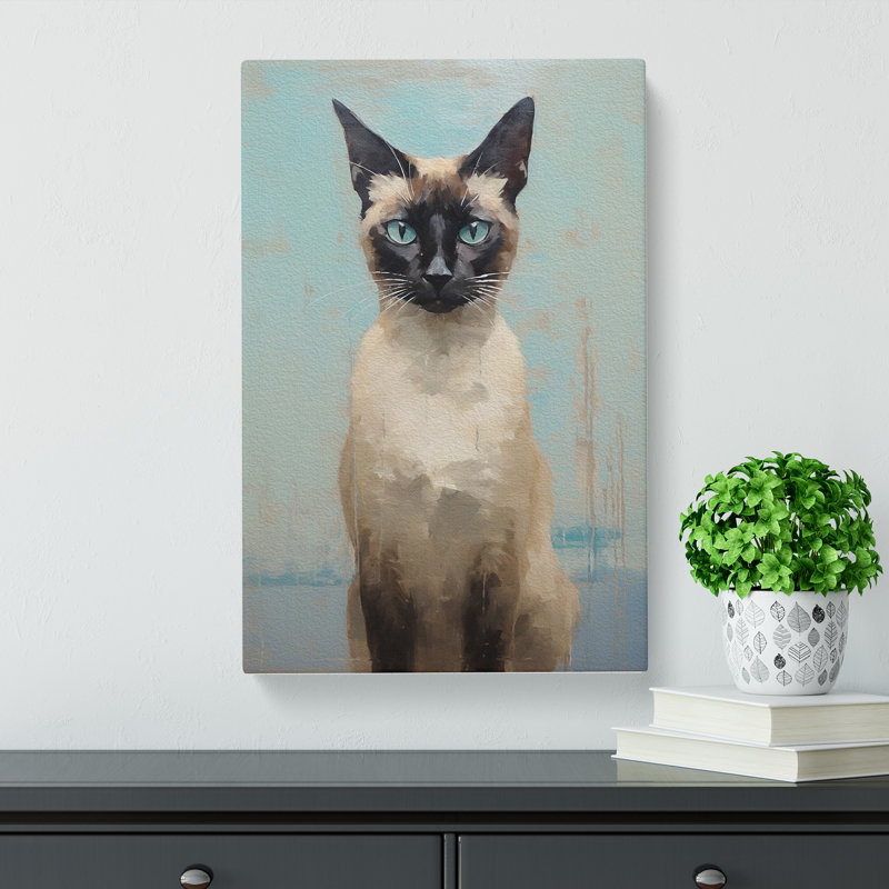 Siamese Cat Impressionism - No Frame Print, 50cm H x 35cm W x 3cm D