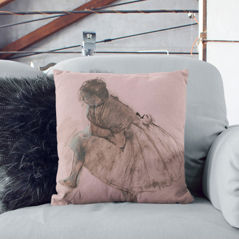 Study Of A Ballet Ballerina Dancer Vol.1 Square Throw Cushion, 40cm H x 40cm W x 15cm D