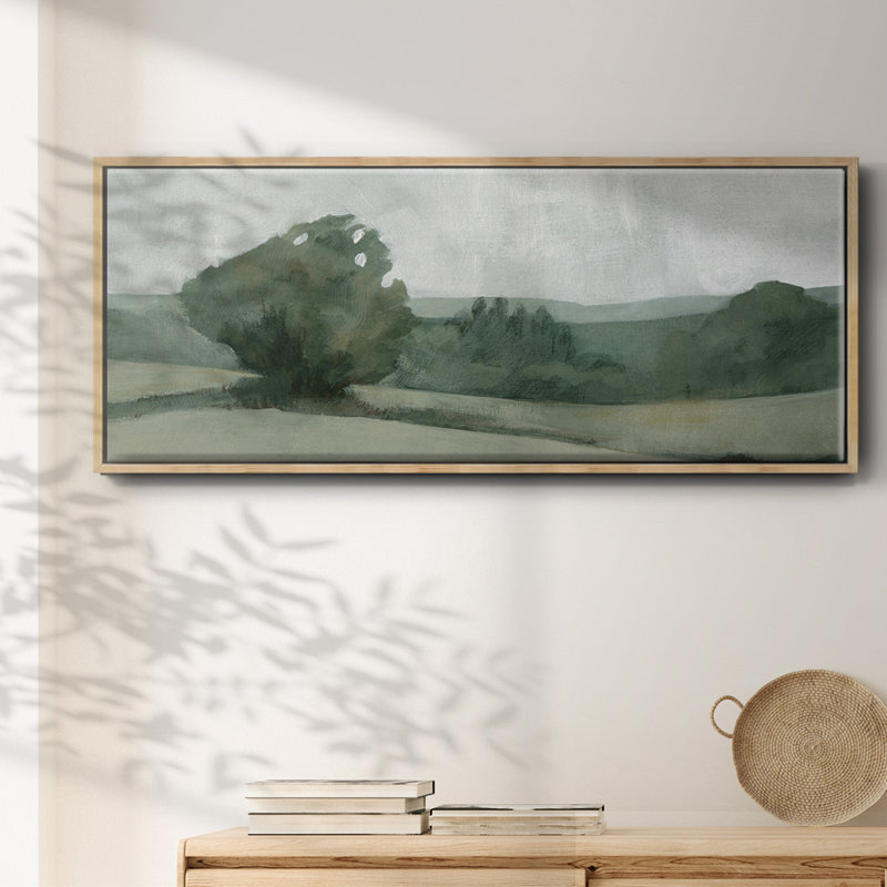 «Soft Green Landscape I», toile encadrée, H 8 po x l 20 po