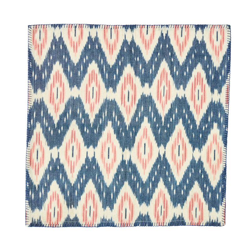 Ikat Napkin - Blue/Pink