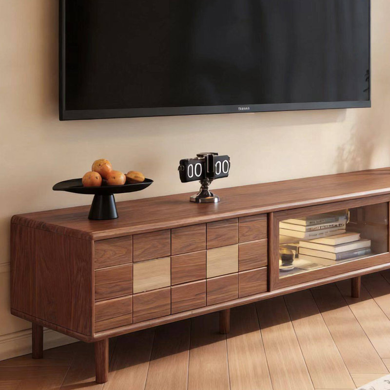 Nut-brown Solid Wood TV Stands, 70.87