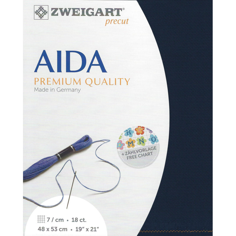 Pré-découpé Zweigart Fein-Aida 18 points marine 3793/589
