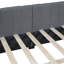 Lit de jour double en tissu de lin et 2 compartiments de rangement, gris. Structure de lit sans sommier tapissier pour un espace de sommeil confortable Revêtement gris. Robuste votre confort