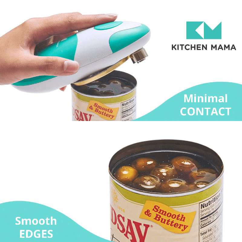 Teal Green Ergonomic Battery-Powered Electric Can Opener