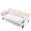 Lit pliant multifonctionnel de 70 pouces en coton et en lin, idéal pour les petits espaces, avec rangement central pour porte-gobelet, 2 coussins de siège, lit en lin beige, boissons relaxantes,-1412032516