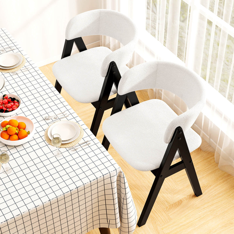 Fauteuils de cuisine rembourrés avec siège rembourré Mid-Century, 4, Noir