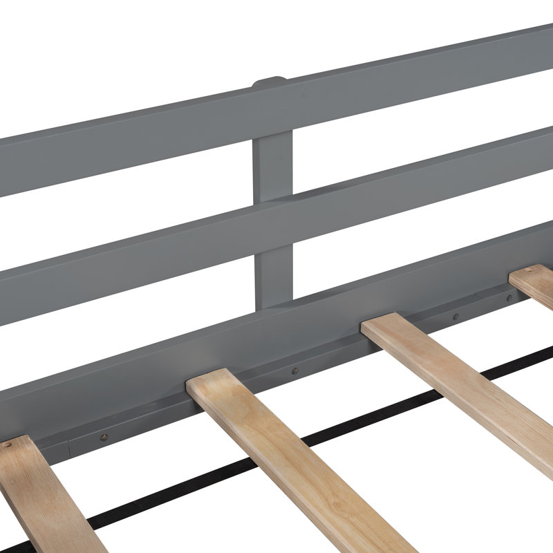 Lit mezzanine simple avec boîte de rangement, gris
