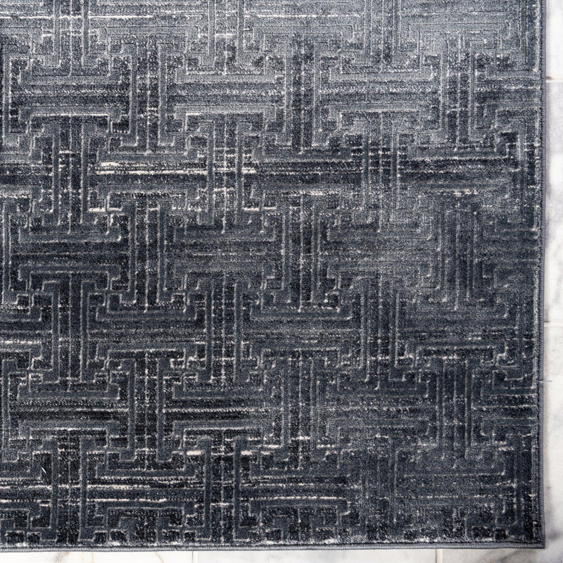 Abstract Indoor / Outdoor Rug, Runner 2'7" x 13'11"